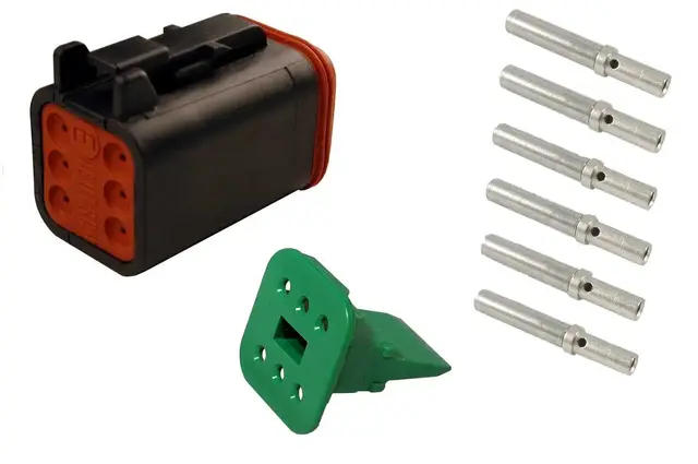 Deutsch kontakt 6-pol hann-del sett 