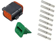 Deutsch kontakt 8-pol hann-del sett