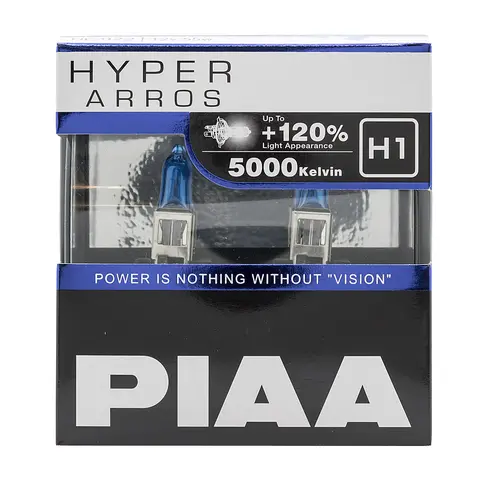 PIAA | H1 p&#230;re sett &#224; 2 stk. Hyper Arros 5000K Halogen