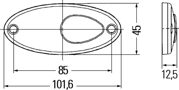 HELLA markeringslys LED hvit 12V 