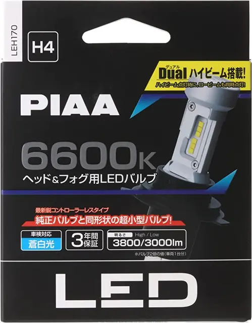 PIAA | H4 | LED ombygnings Kit m/ integrert CanBus motstand 6600K (12v) 