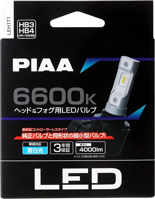 PIAA HB3/HB4/HIR1/HIR2 LED ombygn. kit m/ integr. CanBus motstand 6600K 12v 