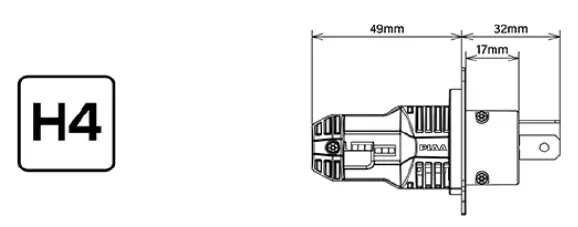 PIAA LED H4, LED-ombyggingskit 12v/24v, 6000K, 5500/4500 lumen 