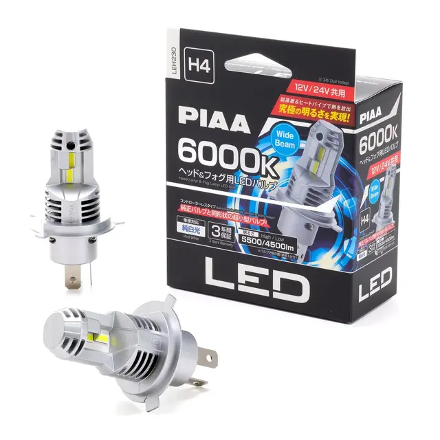 PIAA LED H4, LED-ombyggingskit 12v/24v, 6000K, 5500/4500 lumen 