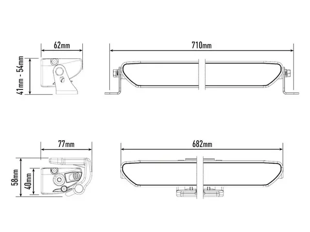 LAZER LEDBAR arbeidslys 48 LED, 682mm 