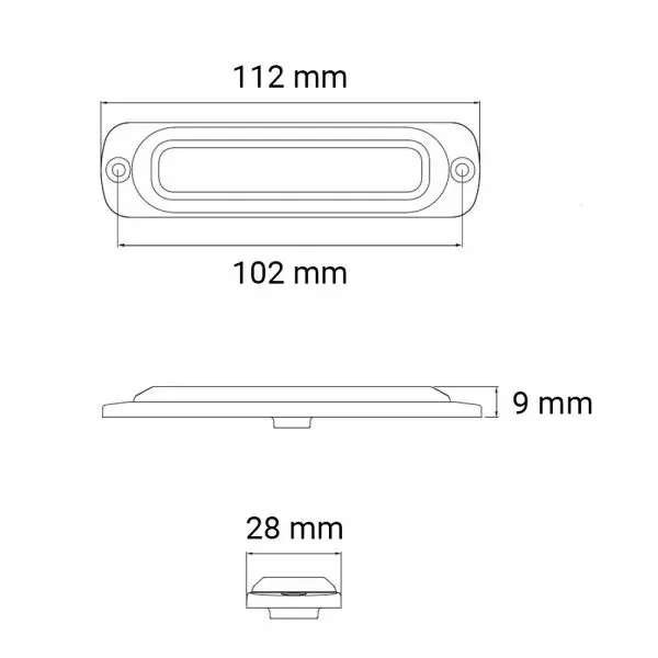 JULUEN ST6 6-LED varsellys flat klart glass 3m ADR kabel 