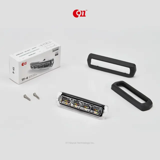 911 SIGNAL 4-Led varsellys silikon flex gult 