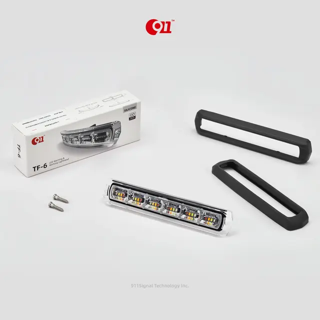 911 SIGNAL 6-Led varsellys silikon flex gul 