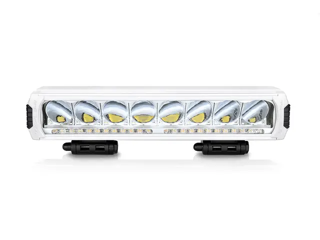 LAZER TR1000 LED-bar fjernl. m/varsellys 410mm, 8 LED, hvit utgave 